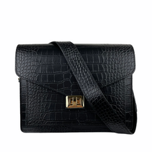 Afbeelding in Gallery-weergave laden, De Maya Bag is gemaakt van echt leer. De perfecte zwarte handtas of schoudertas voor dagelijks gebruik.